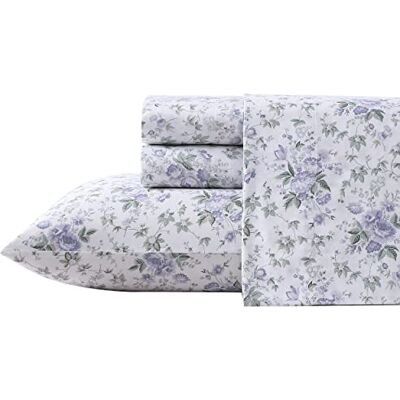 Laura Ashley Zachte katoenen satijnen beddengoedset voor tweepersoonsbed, elegant, glad en ademend, lila (Lilian paars, groot bed) Laura Ashley Zachte katoenen satijnen beddengoedset voor tweepersoonsbed, elegant, glad en ademend, lila (Lilian paars, groot bed)
