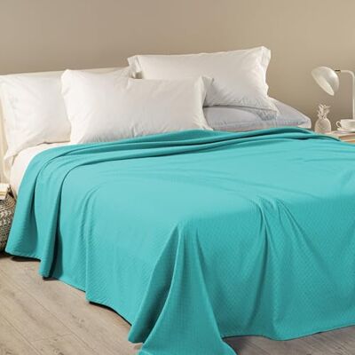 Caleffi Dobby Sprei voor tweepersoonsbed, niet gewatteerd, 50% katoen, 50% polyester, 260 x 260 cm, lichtblauw, 1010274 Caleffi Dobby Sprei voor tweepersoonsbed, niet gewatteerd, 50% katoen, 50% polyester, 260 x 260 cm, lichtblauw, 1010274