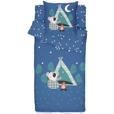 Bleu Calin Caradou® Koala Kinderbeddengoed 3-delig zonder dekbed, 90 x 190 cm, katoen, blauw Bleu Calin Caradou® Koala Kinderbeddengoed 3-delig zonder dekbed, 90 x 190 cm, katoen, blauw