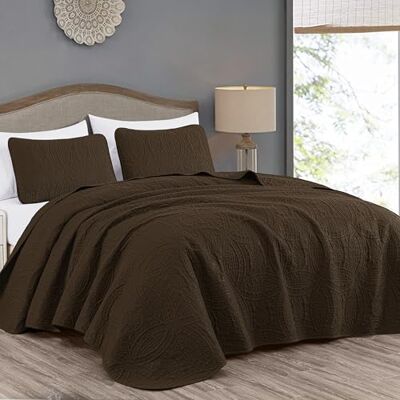 Chezmoi Collection Austin Extra grote beddengoedset, 3-delig (tweepersoonsbed, chocolade) Chezmoi Collection Austin Extra grote beddengoedset, 3-delig (tweepersoonsbed, chocolade)