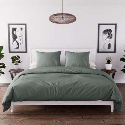 Intemporel Tijdloze dekbedovertrek, gewassen microvezel, kaki, 240 x 220 cm Intemporel Tijdloze dekbedovertrek, gewassen microvezel, kaki, 240 x 220 cm