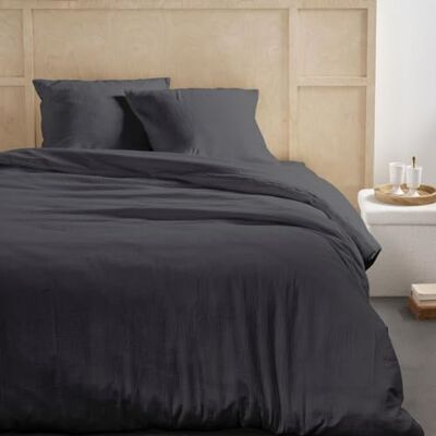 TODAY Beddengoed voor tweepersoonsbed, 260 x 240 cm, katoenen gaas, effen, houtskool, grijs TODAY Beddengoed voor tweepersoonsbed, 260 x 240 cm, katoenen gaas, effen, houtskool, grijs