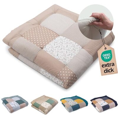 ULLENBOOM Kruipmat voor baby's, 120 x 120 cm, 100% Oeko-Tex gecertificeerd, gemaakt in de EU, dik en zacht, zandbloemenmotief, ideaal als babydeken en babyspeeldeken ULLENBOOM Kruipmat voor baby's, 120 x 120 cm, 100% Oeko-Tex gecertificeerd, gemaakt in de EU, dik en zacht, zandbloemenmotief, ideaal als babydeken en babyspeeldeken