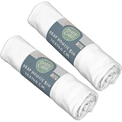 Babycalin Bio Set van 2 hoeslakens, 70 x 140 cm Babycalin Bio Set van 2 hoeslakens, 70 x 140 cm