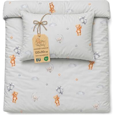 Totsy Baby Babybeddengoed 90 x 120 cm, katoen, omkeerbaar dekbedovertrek 90 x 120 cm, kussensloop 40 x 60 cm, met ritssluiting, beddengoed voor kinderen, jongens, meisjes, Oeko-Tex, teddybeer Totsy Baby Babybeddengoed 90 x 120 cm, katoen, omkeerbaar dekbedovertrek 90 x 120 cm, kussensloop 40 x 60 cm, met ritssluiting, beddengoed voor kinderen, jongens, meisjes, Oeko-Tex, teddybeer