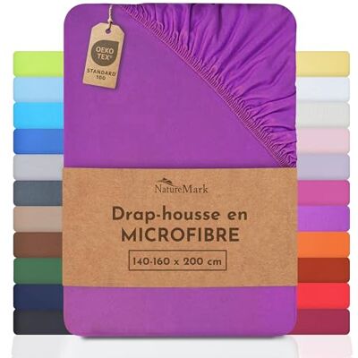 NatureMark Hoeslaken van microvezel, speciale prijs. Merkproduct in verschillende maten en kleuren, 100% polyester, violet 140 x 200 160 x 200 cm NatureMark Hoeslaken van microvezel, speciale prijs. Merkproduct in verschillende maten en kleuren, 100% polyester, violet 140 x 200 160 x 200 cm