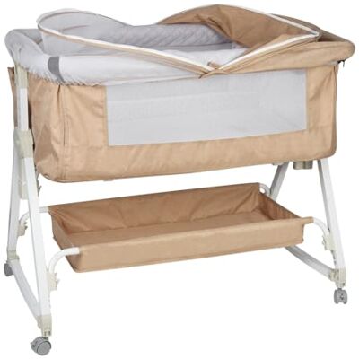 LANTUS Cododo babybed – Cododo babywieg met matras, schommelmodus voor babywieg, ramen van net, 6 niveaus (106-116 cm (106-108 110-112 114-116)) tot 20 kg, gebroken wit LANTUS Cododo babybed – Cododo babywieg met matras, schommelmodus voor babywieg, ramen van net, 6 niveaus (106-116 cm (106-108 110-112 114-116)) tot 20 kg, gebroken wit