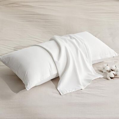Bedsure Taie Oreiller 50x75 Coton Lot 2 Blanc, Fermeture Éclair Oeko-TEX Bedsure Taie Oreiller 50x75 Coton Lot 2 Blanc, Fermeture Éclair Oeko-TEX