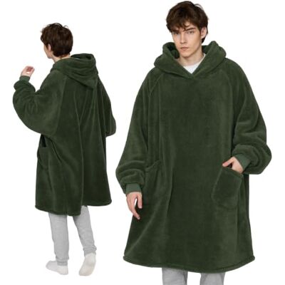 Bedsure Capuchondeken met mouwen, draagbare deken om aan te trekken, voor volwassenen, warme knuffeldeken met mouwen, zachte deken als cadeau voor vrouw, vriendin, moeder XL Bedsure Capuchondeken met mouwen, draagbare deken om aan te trekken, voor volwassenen, warme knuffeldeken met mouwen, zachte deken als cadeau voor vrouw, vriendin, moeder XL