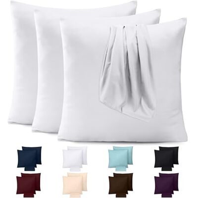 Utopia Bedding Set van 4 kussenslopen 60 x 60 cm Oeko-Tex geborstelde microvezel, 100% polyester, met envelopsluiting (kussen niet inbegrepen), alleen kussensloop Wit Utopia Bedding Set van 4 kussenslopen 60 x 60 cm Oeko-Tex geborstelde microvezel, 100% polyester, met envelopsluiting (kussen niet inbegrepen), alleen kussensloop Wit