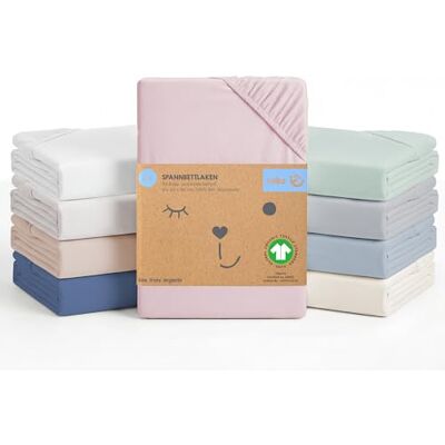 roba Lil Planet babyhoeslaken voor wieg, 40 x 90 cm tot 45 x 90 cm, rekbaar, biologisch jersey katoen, Oeko-Tex, roze/paars roba Lil Planet babyhoeslaken voor wieg, 40 x 90 cm tot 45 x 90 cm, rekbaar, biologisch jersey katoen, Oeko-Tex, roze/paars