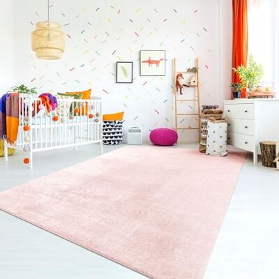 TT Home Speeltapijt voor kinderkamer, jongens, meisjes, wasbaar, modern, pastel, effen, kleur: roze, afmetingen: 200 x 280 cm TT Home Speeltapijt voor kinderkamer, jongens, meisjes, wasbaar, modern, pastel, effen, kleur: roze, afmetingen: 200 x 280 cm