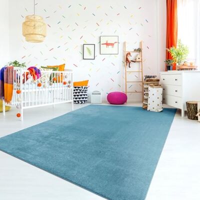 TT Home Speeltapijt voor kinderkamer, jongens, meisjes, wasbaar, modern, pastel, effen, kleur: turquoise, afmetingen: 200 x 280 cm TT Home Speeltapijt voor kinderkamer, jongens, meisjes, wasbaar, modern, pastel, effen, kleur: turquoise, afmetingen: 200 x 280 cm