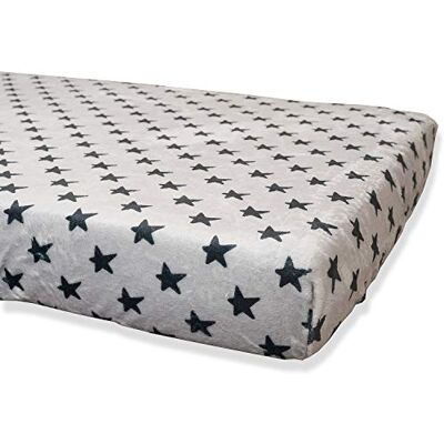 Babyline Bacoesne70 Winterkoraaldoek, superzacht, ademend en hypoallergeen, rubberen hoeken, verstelbaar, zwarte sterren, babybed 70 x 140 cm, uniseks Babyline Bacoesne70 Winterkoraaldoek, superzacht, ademend en hypoallergeen, rubberen hoeken, verstelbaar, zwarte sterren, babybed 70 x 140 cm, uniseks