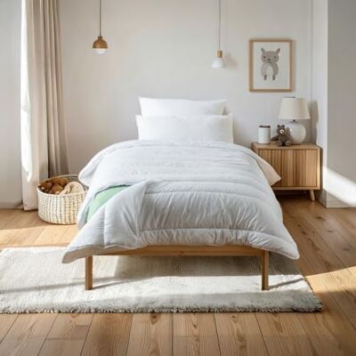 Bleu Calin Kinderdekbed, 140 x (150 + 50 cm), speciaal voor uitbreidbaar bed, uittrekbaar tot 140 x 200 cm, wasbaar op 95 graden, wit Bleu Calin Kinderdekbed, 140 x (150 + 50 cm), speciaal voor uitbreidbaar bed, uittrekbaar tot 140 x 200 cm, wasbaar op 95 graden, wit