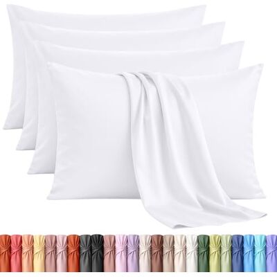 Utopia Bedding Set van 4 kussenslopen 50 x 80 cm Oeko-Tex geborstelde microvezel, 100% polyester, met envelopsluiting (kussen niet inbegrepen), alleen kussensloop Wit Utopia Bedding Set van 4 kussenslopen 50 x 80 cm Oeko-Tex geborstelde microvezel, 100% polyester, met envelopsluiting (kussen niet inbegrepen), alleen kussensloop Wit