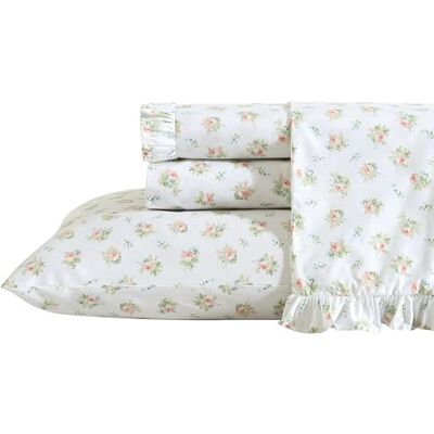 Laura Ashley Beddengoedset van perkal-katoen, ademend, draaddichtheid 200, bloemenprint, voor slaapzaal, oranje (Roseford Orange) tweepersoonsbed Laura Ashley Beddengoedset van perkal-katoen, ademend, draaddichtheid 200, bloemenprint, voor slaapzaal, oranje (Roseford Orange) tweepersoonsbed