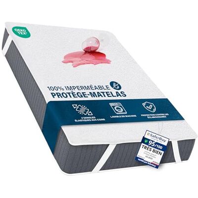 Utopia Bedding Waterdichte matrasbeschermer, 180 x 200 cm, met 4 elastische hoeken, matrasbeschermer van badstof 200 g/m², ademende matrashoes Utopia Bedding Waterdichte matrasbeschermer, 180 x 200 cm, met 4 elastische hoeken, matrasbeschermer van badstof 200 g/m², ademende matrashoes