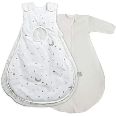 roba "safe asleep®" Babyslaapzak + rompertje Ademend katoen 56/62 cm AIR Plus Sternenzauber design roba "safe asleep®" Babyslaapzak + rompertje Ademend katoen 56/62 cm AIR Plus Sternenzauber design