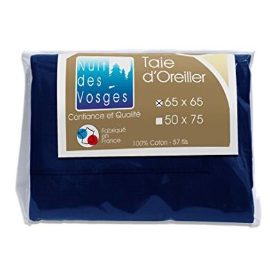 Nuit des Vosges 2100020 Cotoval Kussensloop, effen, katoen, 65 x 65 cm, marineblauw Nuit des Vosges 2100020 Cotoval Kussensloop, effen, katoen, 65 x 65 cm, marineblauw