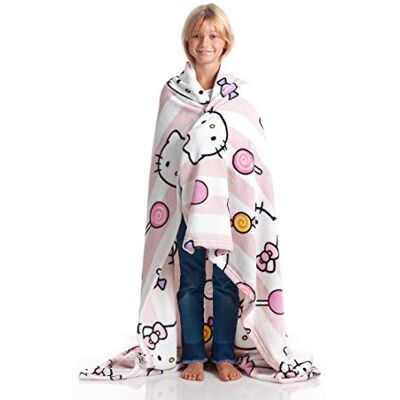 Kanguru Plaid Hello Kitty Zachte fleece Knuffeldeken, roze, afmetingen 130 x 170 cm, Meerkleurig Kanguru Plaid Hello Kitty Zachte fleece Knuffeldeken, roze, afmetingen 130 x 170 cm, Meerkleurig