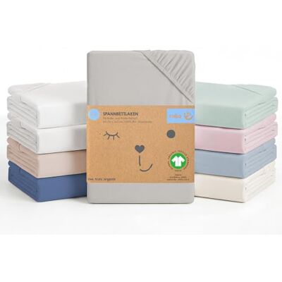 roba Lil Planet Babyhoeslaken voor bed 60 x 120 cm tot 70 x 140 cm, rekbaar, biologisch jersey katoen, Oeko-Tex, zilvergrijs roba Lil Planet Babyhoeslaken voor bed 60 x 120 cm tot 70 x 140 cm, rekbaar, biologisch jersey katoen, Oeko-Tex, zilvergrijs