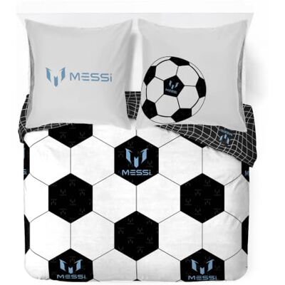 Jay Franco Messi Football 3-delige superzachte kinderbeddengoedset met kussensloop, alleen dekbedovertrek (vulling niet inbegrepen), wit, tweepersoonsbed Jay Franco Messi Football 3-delige superzachte kinderbeddengoedset met kussensloop, alleen dekbedovertrek (vulling niet inbegrepen), wit, tweepersoonsbed