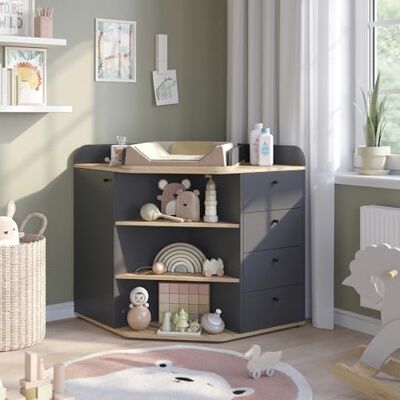 Vicco Luiercommode "Aria", antraciet, 85 x 90 cm Vicco Luiercommode "Aria", antraciet, 85 x 90 cm