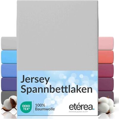 etérea Himmlische Qualität Etérea Comfort Jersey Hoeslaken 200 x 200 200 x 220 cm 100% katoen Oekotex 100 gecertificeerd, matrasdikte tot 25 cm zilverkleurig etérea Himmlische Qualität Etérea Comfort Jersey Hoeslaken 200 x 200 200 x 220 cm 100% katoen Oekotex 100 gecertificeerd, matrasdikte tot 25 cm zilverkleurig