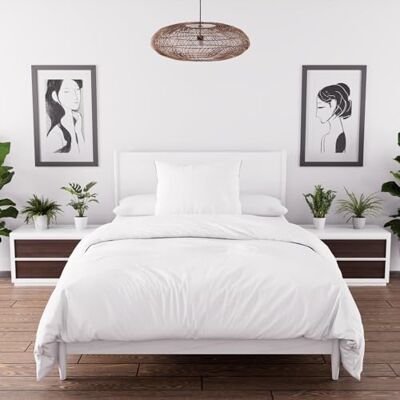 Intemporel , Dekbedovertrekset, gewassen microvezel, wit, 140 x 200 cm Intemporel , Dekbedovertrekset, gewassen microvezel, wit, 140 x 200 cm