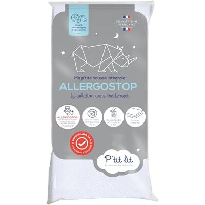 P'TIT LIT Allergostop® matrasbeschermer voor baby's, 70 x 140 cm, complete hoes, waterdicht, natuurlijke bescherming tegen mijten en bedwantsen, zonder chemische behandeling, Oeko Tex® P'TIT LIT Allergostop® matrasbeschermer voor baby's, 70 x 140 cm, complete hoes, waterdicht, natuurlijke bescherming tegen mijten en bedwantsen, zonder chemische behandeling, Oeko Tex®