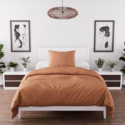 Intemporel Soleil d'ocre Beddengoed, dekbedovertrek van gewassen microvezel, bohemian, terra (oranje-bruin), 140 x 200 cm Intemporel Soleil d'ocre Beddengoed, dekbedovertrek van gewassen microvezel, bohemian, terra (oranje-bruin), 140 x 200 cm