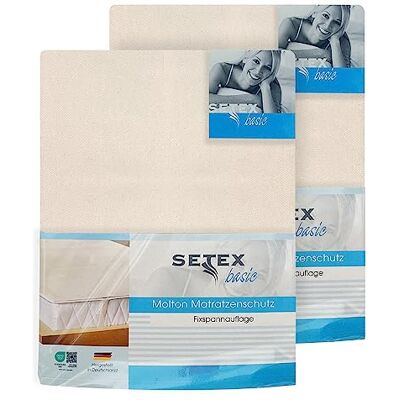 SETEX Molton 1607100200001001 SE1 matrasbeschermer, elastisch, 100 x 200 cm, 2 stuks, 100% katoen, naturel SETEX Molton 1607100200001001 SE1 matrasbeschermer, elastisch, 100 x 200 cm, 2 stuks, 100% katoen, naturel