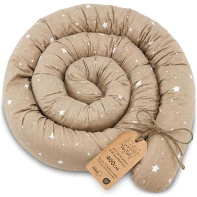Totsy Baby Hoofdkussen voor zijslapers, lichaamskussen, 400 cm, katoen, lang slaapkussen, nekkussen, Oeko-Tex, beige met witte sterren Totsy Baby Hoofdkussen voor zijslapers, lichaamskussen, 400 cm, katoen, lang slaapkussen, nekkussen, Oeko-Tex, beige met witte sterren