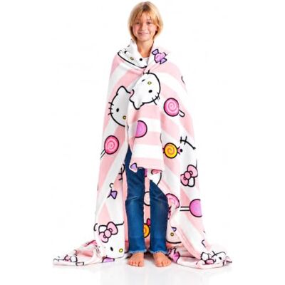Kanguru Plaid Hello Kitty Zachte fleece Knuffeldeken, roze, afmetingen 130 x 170 cm, Meerkleurig Kanguru Plaid Hello Kitty Zachte fleece Knuffeldeken, roze, afmetingen 130 x 170 cm, Meerkleurig
