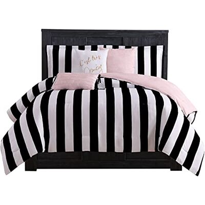 Juicy Couture Cabana Omkeerbaar beddengoed 6-delig gestreept voor queensize bed met zwart-wit gestreepte print Inclusief 1 dekbed 229 x 229 cm, 3 sierkussens, 2 kussenslopen Juicy Couture Cabana Omkeerbaar beddengoed 6-delig gestreept voor queensize bed met zwart-wit gestreepte print Inclusief 1 dekbed 229 x 229 cm, 3 sierkussens, 2 kussenslopen