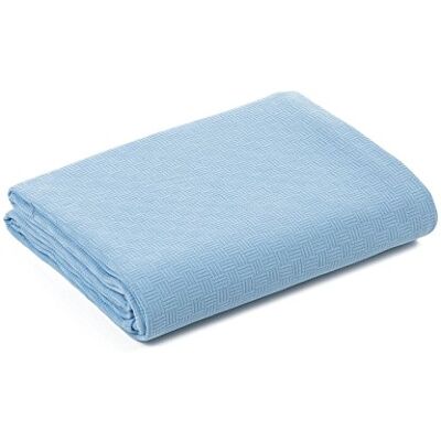Caleffi Sprei Rodeo, eenkleurig, vierkant en half blauw Caleffi Sprei Rodeo, eenkleurig, vierkant en half blauw