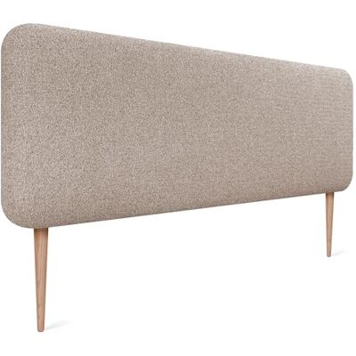DHOME Hoofdeinde voor bed, glad, afgerond, van gladde stof, met poten, akoestisch, absorberend, voor slaapkamer (zand, 150 cm) DHOME Hoofdeinde voor bed, glad, afgerond, van gladde stof, met poten, akoestisch, absorberend, voor slaapkamer (zand, 150 cm)