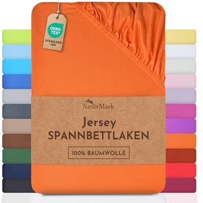 NatureMark Hoeslaken 100% jersey hoeslaken, voldoet aan de Öko-Tex Standard 100 kwaliteit, katoen, terracotta, 180x200 -200x200 cm NatureMark Hoeslaken 100% jersey hoeslaken, voldoet aan de Öko-Tex Standard 100 kwaliteit, katoen, terracotta, 180x200 -200x200 cm