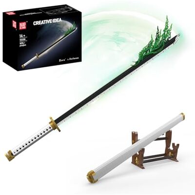 Mould King 10258 Anime zwaardset met schede en standaard, 1674-delig Ichimonji Yamato 99,5 cm wit zwaard voor volwassenen en tieners Mould King 10258 Anime zwaardset met schede en standaard, 1674-delig Ichimonji Yamato 99,5 cm wit zwaard voor volwassenen en tieners