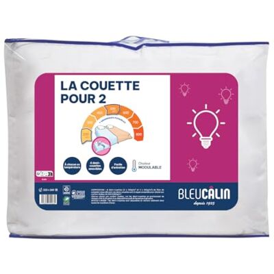 Bleu Calin Warm modulair, 2 personen, speciaal koppel, 4 stapelbare halve dekbedden, microvezel, wit, 220 x 240 cm Bleu Calin Warm modulair, 2 personen, speciaal koppel, 4 stapelbare halve dekbedden, microvezel, wit, 220 x 240 cm