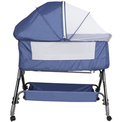 LANTUS Cododo babybed, 3-in-1, Cododo-wieg met matras en muggennet, babywieg, draagkracht 50 kg, compact in 3 seconden, gemakkelijk te transporteren, 104 x 52 x 100 110 cm, marineblauw LANTUS Cododo babybed, 3-in-1, Cododo-wieg met matras en muggennet, babywieg, draagkracht 50 kg, compact in 3 seconden, gemakkelijk te transporteren, 104 x 52 x 100 110 cm, marineblauw