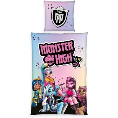 Herding Monster High beddengoedset, kussensloop 80 x 80 cm, met ritssluiting en omkeerbaar patroon, dekbedovertrek 135 x 200 cm, met ritssluiting, 100% versterkt katoen Herding Monster High beddengoedset, kussensloop 80 x 80 cm, met ritssluiting en omkeerbaar patroon, dekbedovertrek 135 x 200 cm, met ritssluiting, 100% versterkt katoen