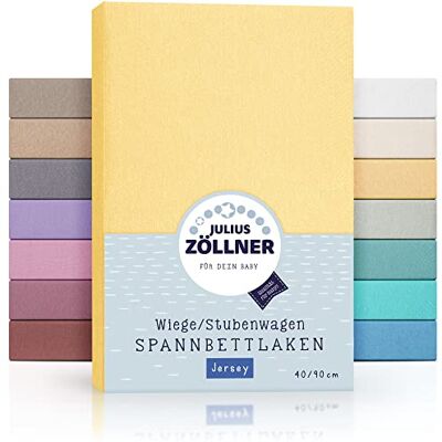 Julius Zöllner Jersey hoeslaken voor wieg, 90 x 40 cm en wieg, 100% katoen, Oeko-Tex standaard 100, Banana Julius Zöllner Jersey hoeslaken voor wieg, 90 x 40 cm en wieg, 100% katoen, Oeko-Tex standaard 100, Banana