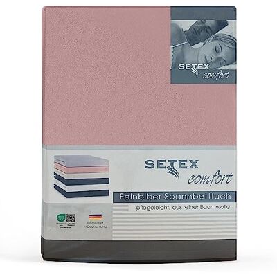 SETEX Hoeslaken, katoen, oudroze, 160 x 200 x 25 cm SETEX Hoeslaken, katoen, oudroze, 160 x 200 x 25 cm