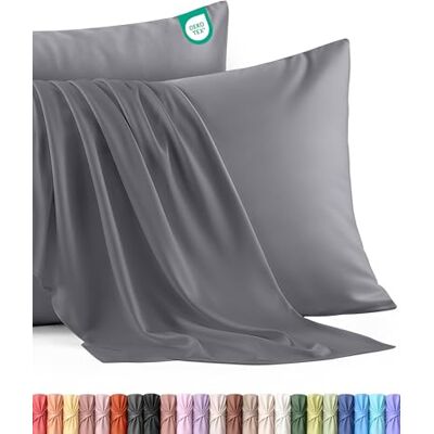 Utopia Bedding Set van 2 kussenslopen 50 x 75 cm OEKO-TEX geborstelde microvezel, 100% polyester, met envelopsluiting (kussen niet inbegrepen), alleen kussensloop, grijs Utopia Bedding Set van 2 kussenslopen 50 x 75 cm OEKO-TEX geborstelde microvezel, 100% polyester, met envelopsluiting (kussen niet inbegrepen), alleen kussensloop, grijs