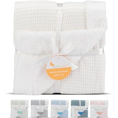 Interbaby Pasgeboren babydeken Katoenen en polyester deken, fluweel, zacht, comfortabel, warm Babymaanddeken 80 x 110 cm, voor wiegen, kinderwagens Universum + beige stof Interbaby Pasgeboren babydeken Katoenen en polyester deken, fluweel, zacht, comfortabel, warm Babymaanddeken 80 x 110 cm, voor wiegen, kinderwagens Universum + beige stof