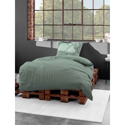 Bierbaum Beddengoed 3899 van mako-katoensatijn, 100% katoen, ontworpen in Duitsland, groen 32, 240 x 220 cm + 2 kussenslopen 80 x 80 cm Bierbaum Beddengoed 3899 van mako-katoensatijn, 100% katoen, ontworpen in Duitsland, groen 32, 240 x 220 cm + 2 kussenslopen 80 x 80 cm