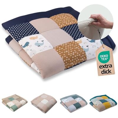 ULLENBOOM Kruipmat voor baby's, 140 x 140 cm, 100% Oeko-Tex materialen, gemaakt in de EU, dik en zacht, walvismotief, ideaal als babydeken, kruipdeken en speelmat voor baby's ULLENBOOM Kruipmat voor baby's, 140 x 140 cm, 100% Oeko-Tex materialen, gemaakt in de EU, dik en zacht, walvismotief, ideaal als babydeken, kruipdeken en speelmat voor baby's
