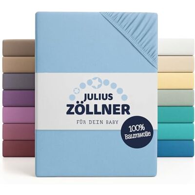 Julius Zöllner Jersey hoeslaken voor babybed, 60/120 cm, 70/140 cm, lichtblauw Julius Zöllner Jersey hoeslaken voor babybed, 60/120 cm, 70/140 cm, lichtblauw
